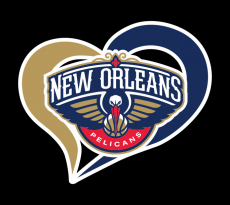 New Orleans Pelicans Heart Logo heat sticker