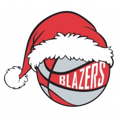 Portland Trail Blazers Basketball Christmas hat logo custom vinyl decal