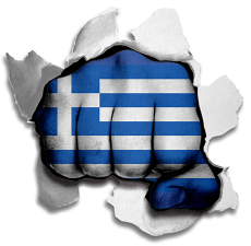 Fist Greece Flag Logo heat sticker