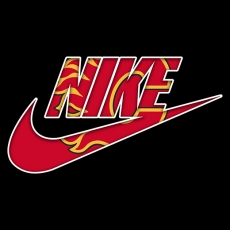 Calgary Flames Nike logo heat sticker