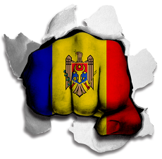 Fist Moldova Flag Logo heat sticker