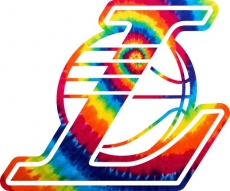 Los Angeles Lakers rainbow spiral tie-dye logo custom vinyl decal