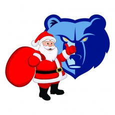 Memphis Grizzlies Santa Claus Logo heat sticker