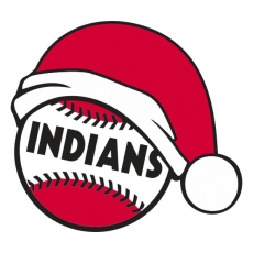 Cleveland Indians Baseball Christmas hat logo heat sticker