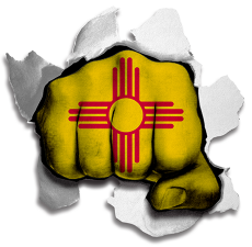 Fist New Mexico State Flag Logo heat sticker