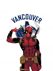 Vancouver Canucks Deadpool Logo heat sticker
