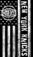 New York Knicks Black And White American Flag logo heat sticker