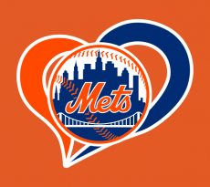 New York Mets Heart Logo heat sticker