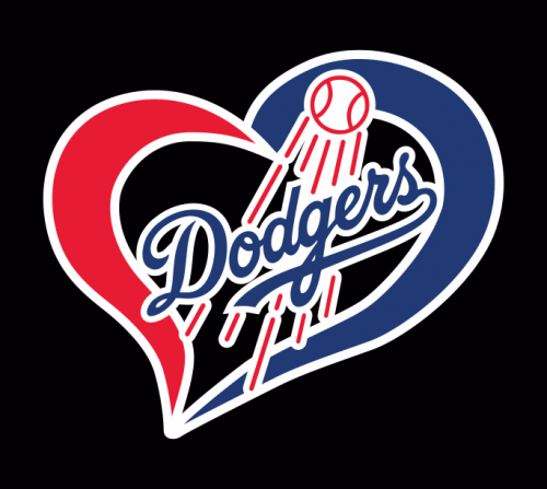 Los Angeles Dodgers Heart Logo custom vinyl decal