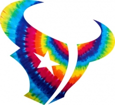 Houston Texans rainbow spiral tie-dye logo heat sticker