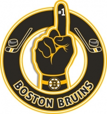 Number One Hand Boston Bruins logo heat sticker