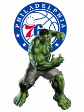 Philadelphia 76ers Hulk Logo heat sticker