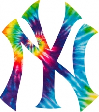 New York Yankees rainbow spiral tie-dye logo custom vinyl decal