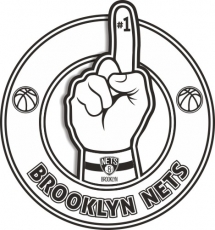 Number One Hand Brooklyn Nets logo heat sticker