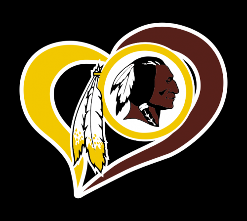 Washington Redskins Heart Logo custom vinyl decal