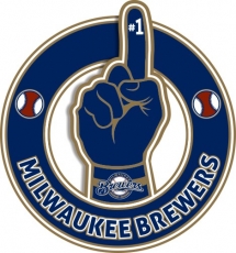 Number One Hand Milwaukee Brewers logo custom vinyl decal
