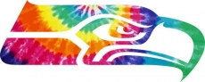 Seattle Seahawks rainbow spiral tie-dye logo heat sticker