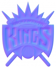 Sacramento Kings Colorful Embossed Logo heat sticker