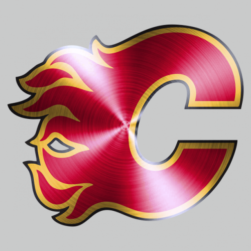 Calgary Flames Stainless steel logo heat sticker