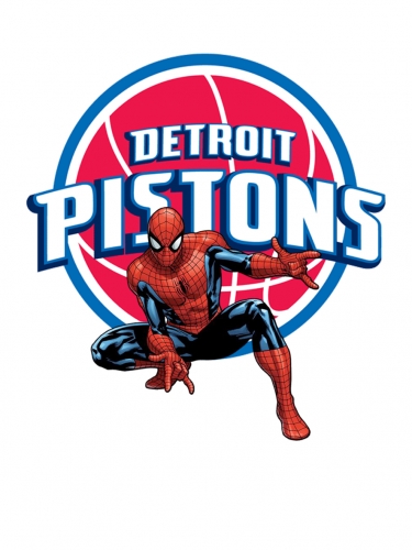 Detroit Pistons Spider Man Logo custom vinyl decal