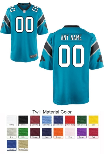 Carolina Panthers Custom Letter and Number Kits For New Blue Jersey Material Twill