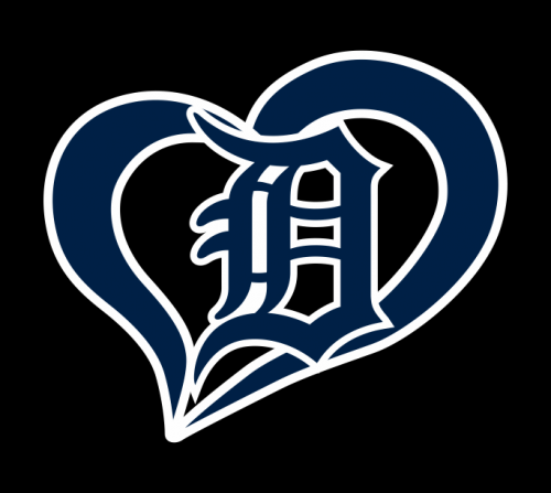 Detroit Tigers Heart Logo custom vinyl decal