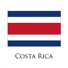 Costa Rica flag logo heat sticker