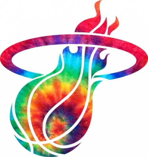 Miami Heat rainbow spiral tie-dye logo custom vinyl decal