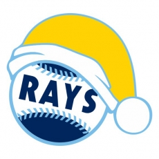 Tampa Bay Rays Baseball Christmas hat logo heat sticker
