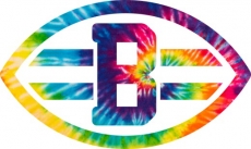 Cleveland Browns rainbow spiral tie-dye logo heat sticker