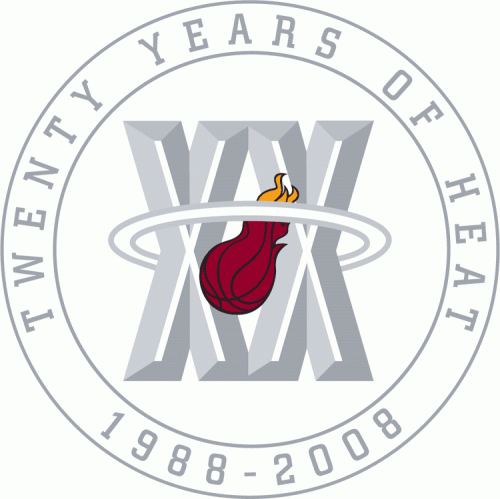 Miami Heat 2007-2008 Anniversary Logo custom vinyl decal