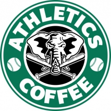 Oakland Athletics Starbucks Coffee Logo heat sticker