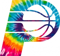 Indiana Pacers rainbow spiral tie-dye logo custom vinyl decal