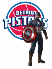 Detroit Pistons Captain America Logo heat sticker