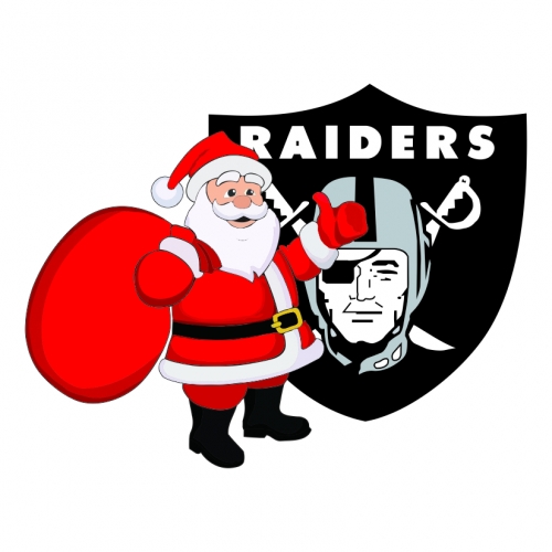 Oakland Raiders Santa Claus Logo heat sticker