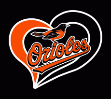 Baltimore Orioles Heart Logo custom vinyl decal