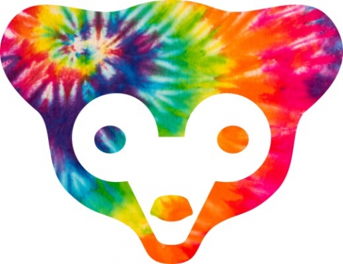 Chicago Cubs rainbow spiral tie-dye logo heat sticker