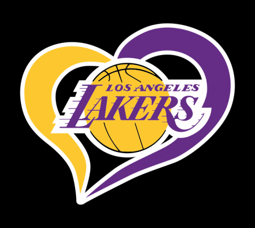 Los Angeles Lakers Heart Logo custom vinyl decal