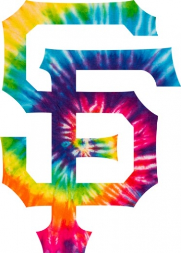 San Francisco Giants rainbow spiral tie-dye logo heat sticker