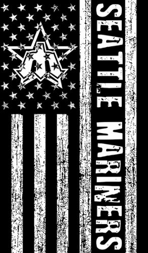Seattle Mariners Black And White American Flag logo custom vinyl decal