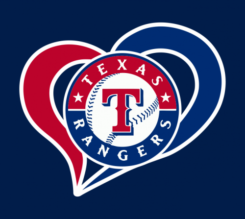 Texas Rangers Heart Logo heat sticker