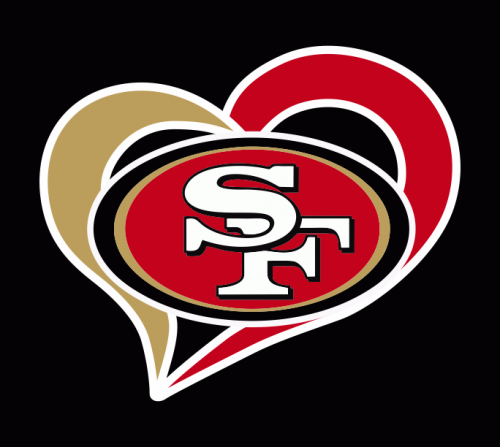 San Francisco 49ers Heart Logo custom vinyl decal