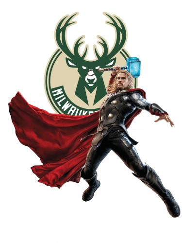 Milwaukee Bucks Thor Logo heat sticker