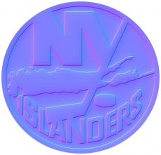 New York Islanders Colorful Embossed Logo heat sticker