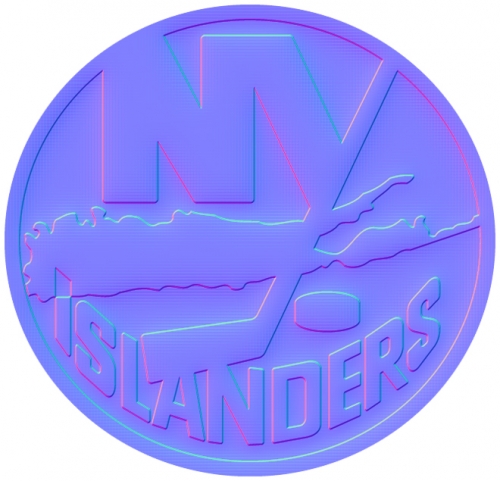 New York Islanders Colorful Embossed Logo heat sticker