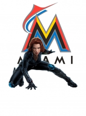 Miami Marlins Black Widow Logo heat sticker
