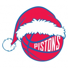 Detroit Pistons Basketball Christmas hat logo heat sticker