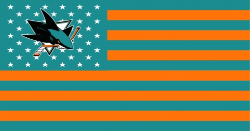 san jose sharks Flag001 logo heat sticker