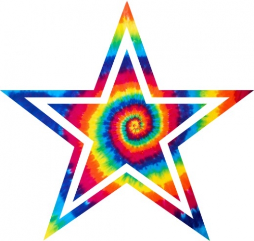 Dallas Cowboys rainbow spiral tie-dye logo heat sticker