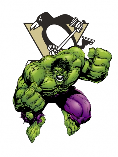 Pittsburgh Penguins Hulk Logo heat sticker